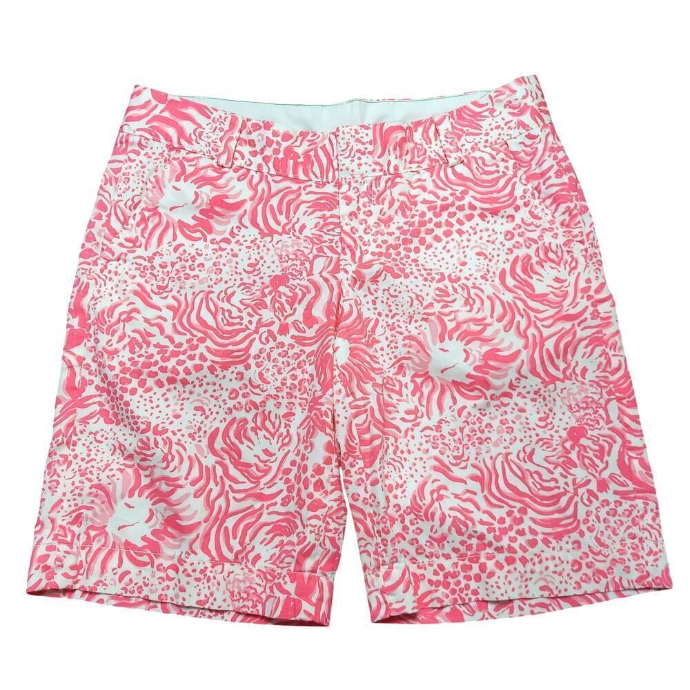 Lilly Pulitzer The Chipper Short Women's Pink Abstract Chino Bermuda Shorts